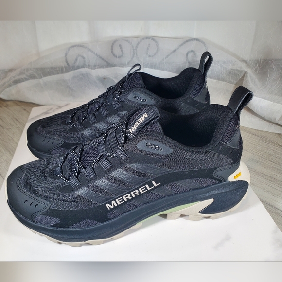 Merrell Shoes - Merrell Womens Moab Speed 2 Black Hiking Trail Boot SIZE 7.5